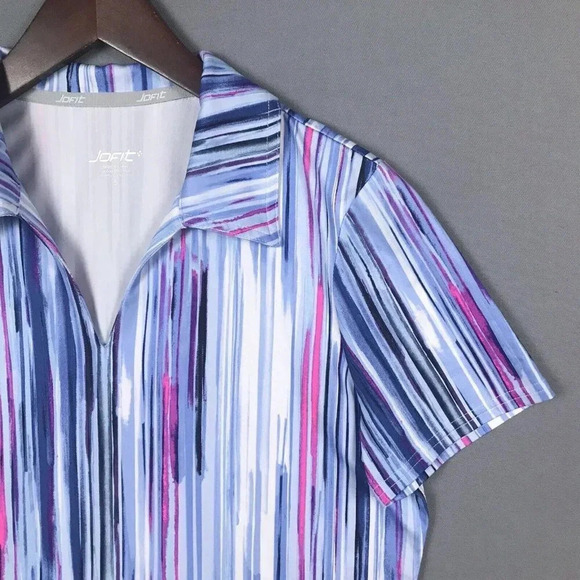 Jofit Golf Top Women Size Small Short Sleeve Collared Athletic Polo Shirt Blue - Picture 7 of 15